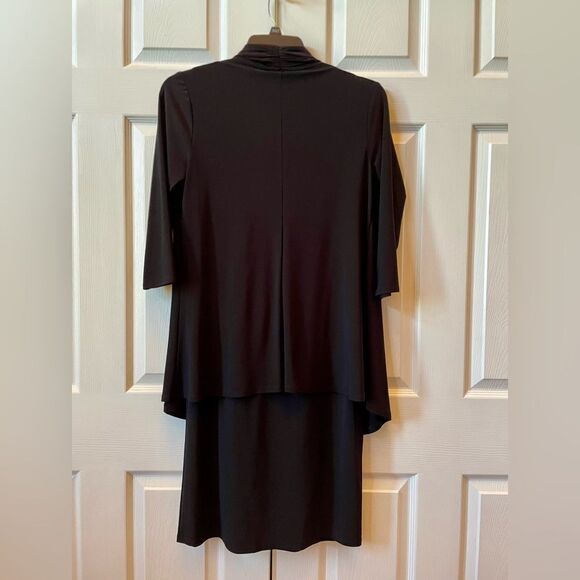 VINTAGE BLACK JONES NEW YORK DRESS WITH BEADED COLAR SIZE 8 EVC - Picture 5 of 7